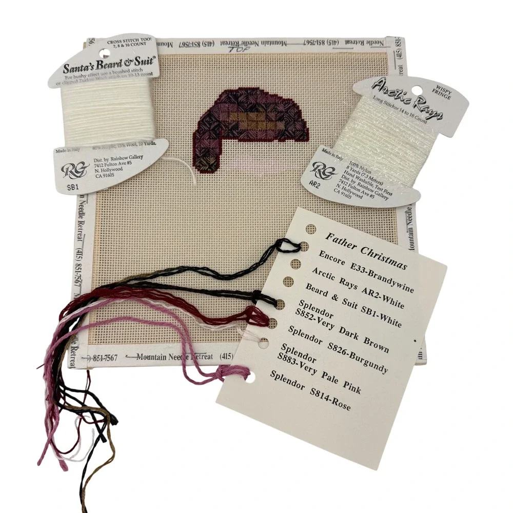 Rainbow Gallery Father Christmas Needlepoint Kit Cheryl Schaeffer Started‎ READ